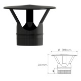 Sombrero Estufa Vitrificado  Premium Negro Ø 150 mm, Sombrero Tubo Chimenea, Sombrero Tubo Humo, Sombrero Tubo Calefacción, al p