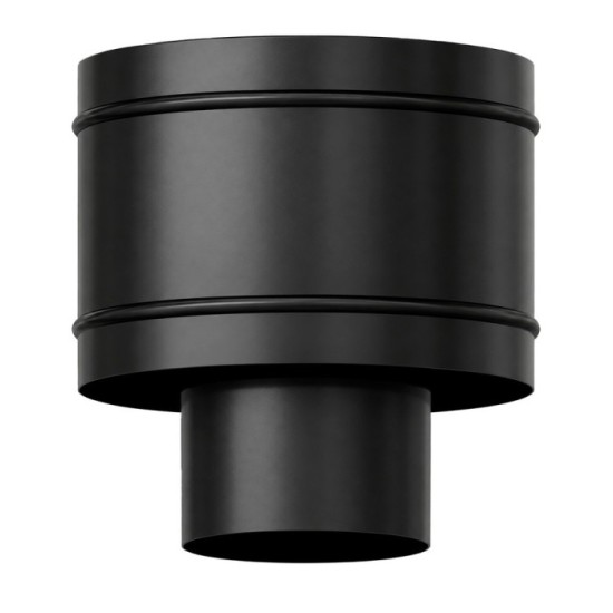 Terminal Antirrevocante Estufa Vitrificado Negro Ø 200 mm, Sombrero Tubo Chimenea, Sombrero Tubo Humo, Sombrero Calefacción al p