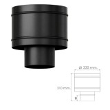 Terminal Antirrevocante Estufa Vitrificado Negro Ø 200 mm, Sombrero Tubo Chimenea, Sombrero Tubo Humo, Sombrero Calefacción al p