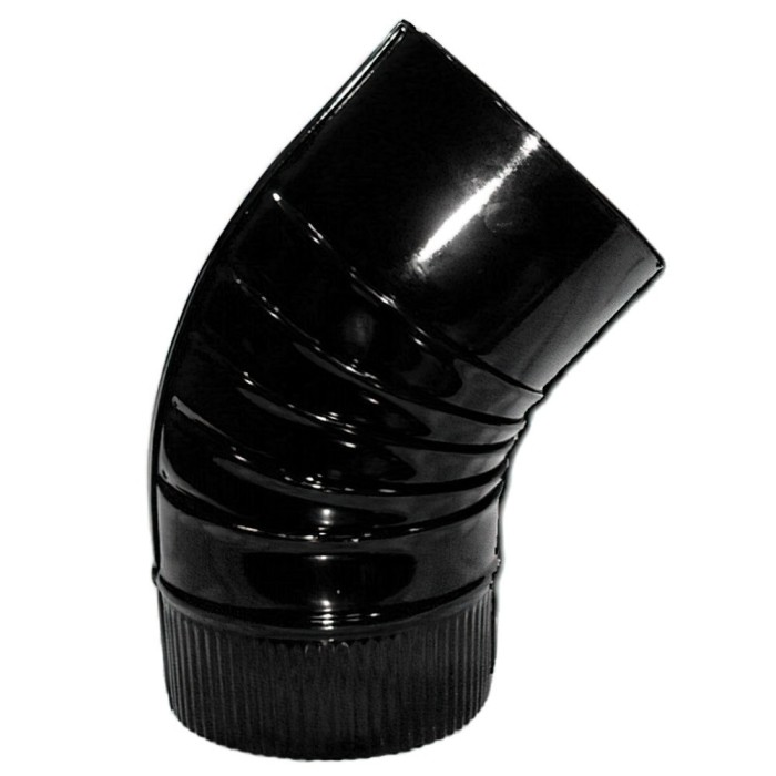 Codo Estufa Color Negro Vitrificado de  100 mm, 45° al por Mayor | Almacén de Ferretería