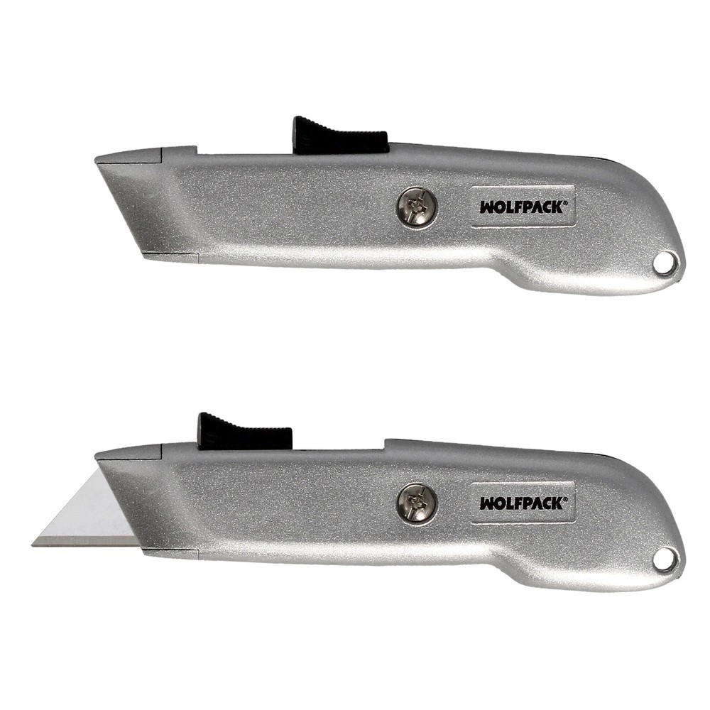 Cutter Autoretractil Con Hoja Acero Sk5 Carcasa De Aluminio Diseño Ergonomico, Cuchillo Seguridad, Cutters Seguridad, al por May