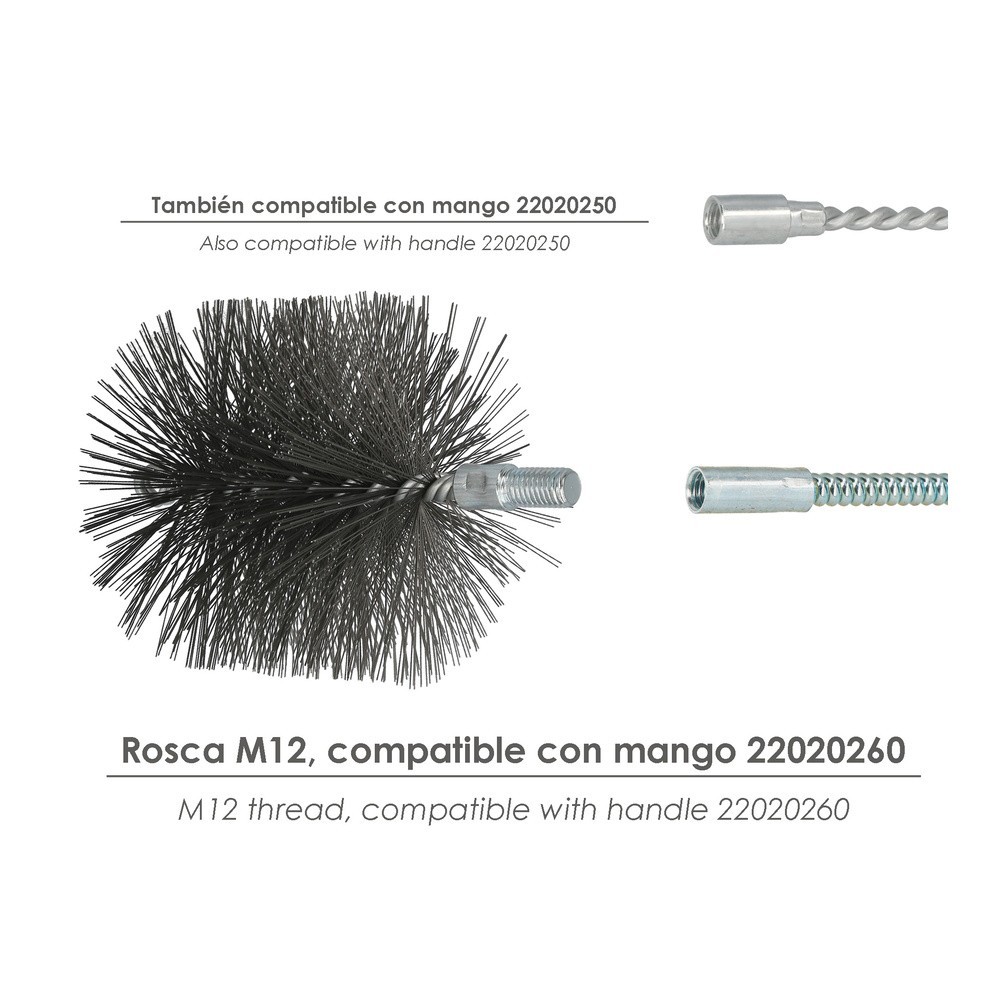 Cepillo Limpiatubos Acero 120 mm M12 al por Mayor | Almacén de Ferretería