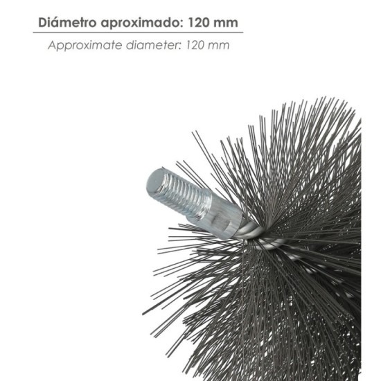 Cepillo Limpiatubos Acero 120 mm M12 al por Mayor | Almacén de Ferretería