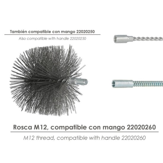 Cepillo Limpiatubos Acero 140 mm M12 al por Mayor | Almacén de Ferretería