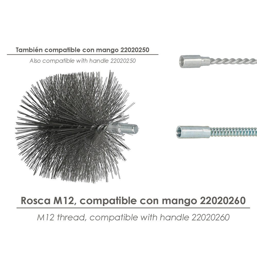 Cepillo Limpiatubos Acero 140 mm M12 al por Mayor | Almacén de Ferretería