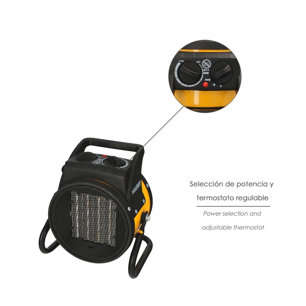 Calefactor Termoventilador Ceramico Cañon Suelo y Pared 1000 / 2000 Watt, Cañon Aire Caliente, Cañon Calefactor 2 Potencias al p