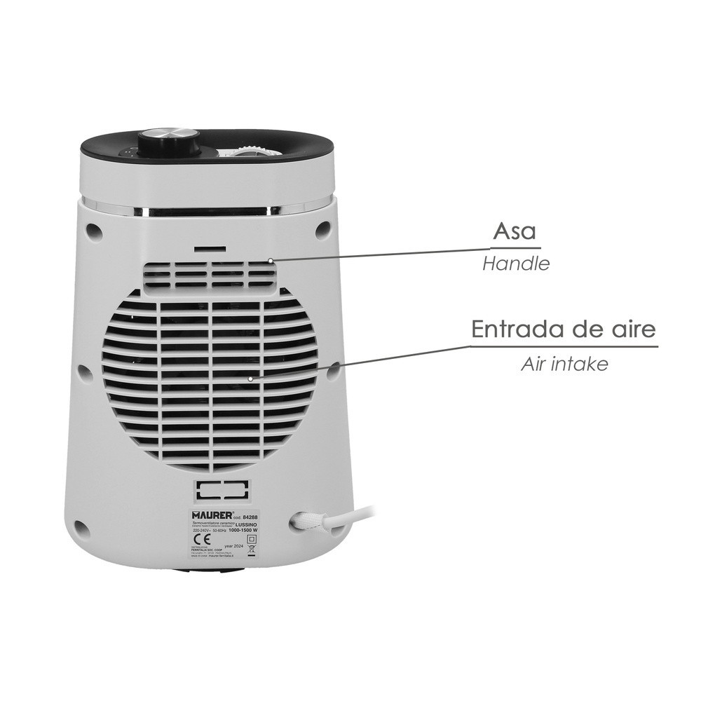 Termoventilador Ceramico Oscilante 1000/1500 Watt, al por Mayor | Almacén de Ferretería