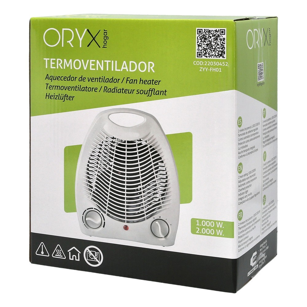 Termoventilador Ovalado 1000 / 2000w al por Mayor | Almacén de Ferretería