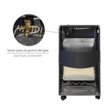 Estufa Gas Infrarroja Ceramica 4,5 Kw, Plegable 3 Potencias, Triple Sistema de Seguridad, Con Ruedas, Encendido Piezo-Electrico 