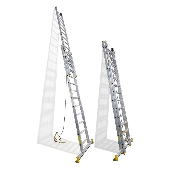 Escalera Aluminio 2 Tramos 12+12 Peldaños, Plegable, Antideslizante, Resistente al por Mayor | Almacén de Ferretería