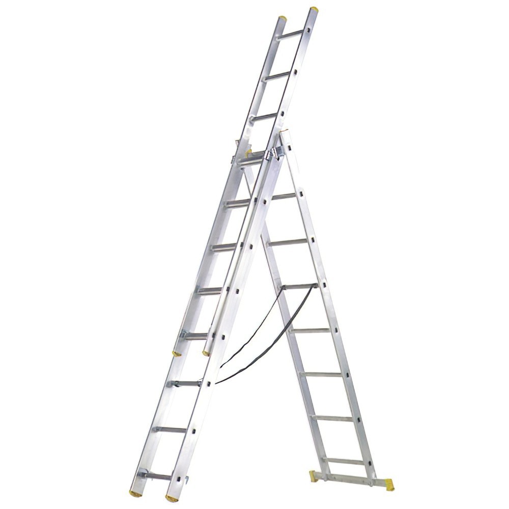 Escalera Aluminio 3 Tramos 10+10+10 Peldaños,Plegable, Telescópica, Antideslizante, Resistente, al por Mayor | Almacén de Ferret