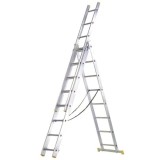 Escalera Aluminio 3 Tramos 10+10+10 Peldaños,Plegable, Telescópica, Antideslizante, Resistente, al por Mayor | Almacén de Ferret