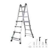 Escalera Telescópica Aluminio  3+3 Peldaños Perfil 67 mm, al por Mayor | Almacén de Ferretería