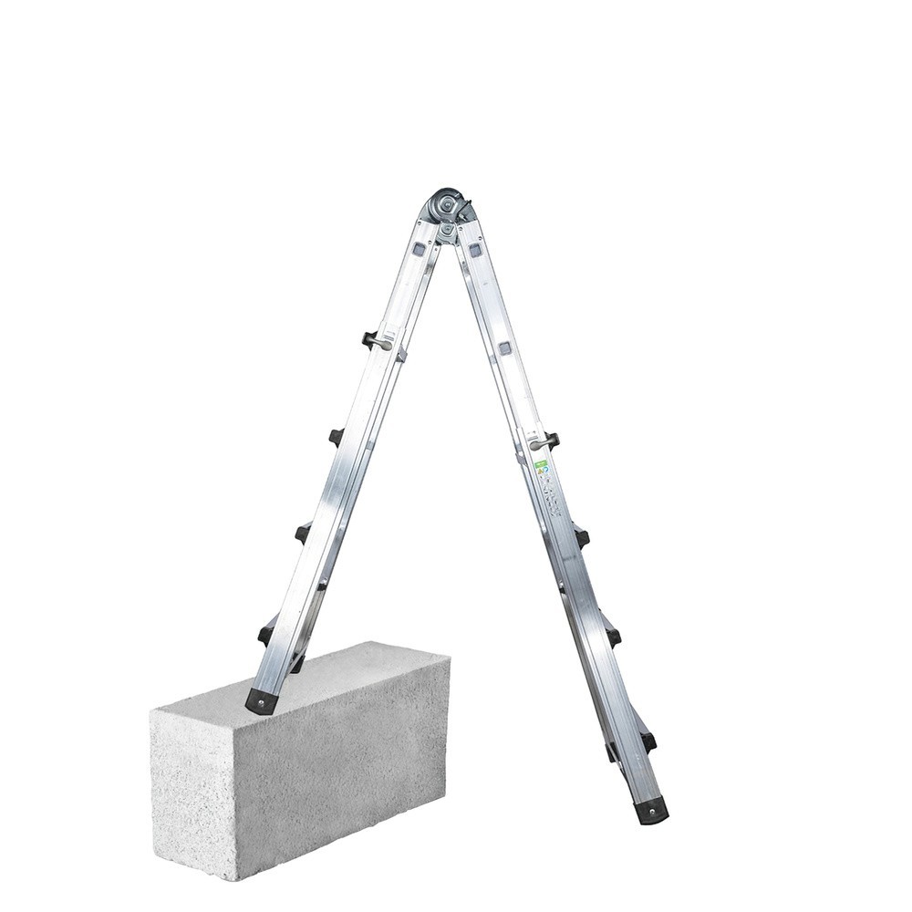 Escalera Telescópica Aluminio  3+3 Peldaños Perfil 67 mm, al por Mayor | Almacén de Ferretería