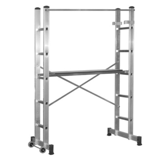 Andamio Aluminio Móvil Altura Máxima 3 Metros,  Escalera Doble, Escalera Tijera, Escalera Profesional, Escalera Telescopica, al 