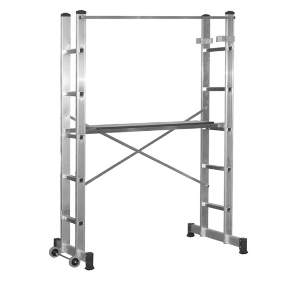 Andamio Aluminio Móvil Altura Máxima 3 Metros,  Escalera Doble, Escalera Tijera, Escalera Profesional, Escalera Telescopica, al 
