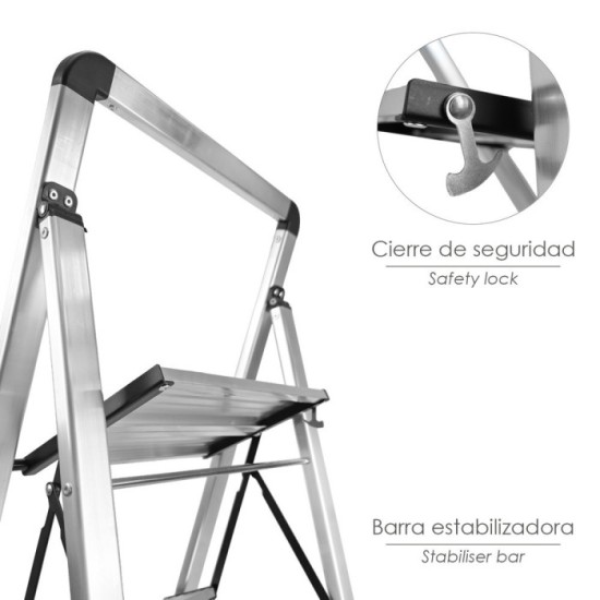 Escalera Plana Aluminio 2 Peldaños al por Mayor | Almacén de Ferretería