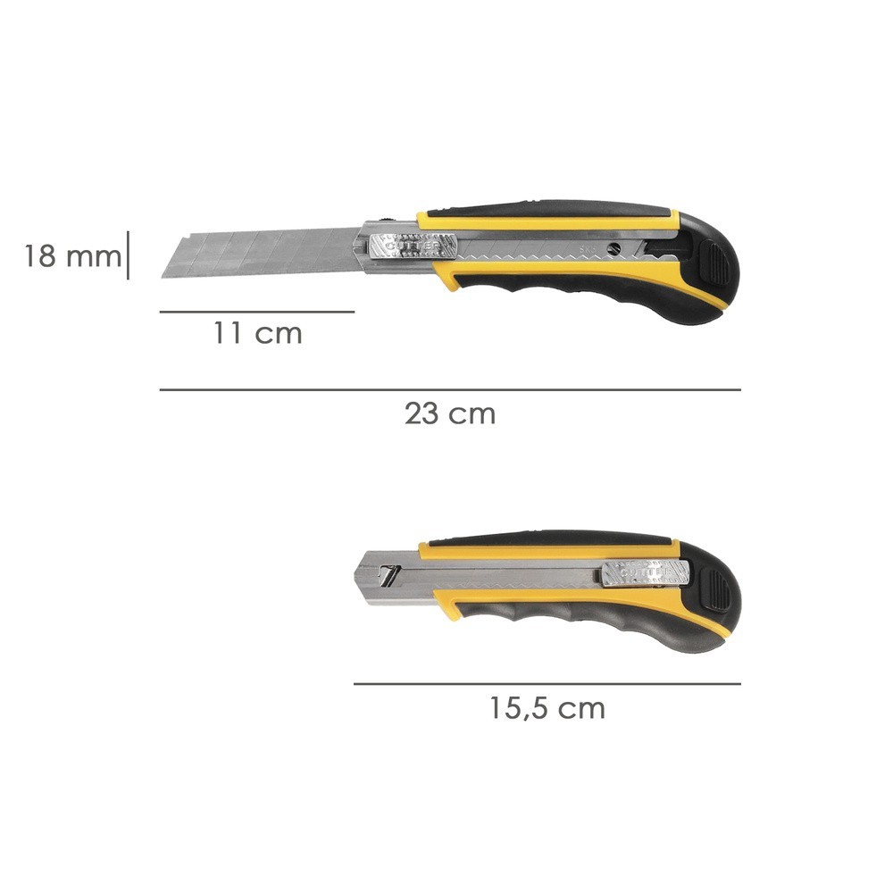 Cutter Profesional 18mm Con 8 Hojas Acero Sk5 al por Mayor | Almacén de Ferretería