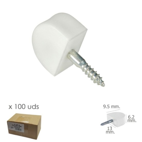 Soporte Estanteria Tornillo Pequeño Blanco (Caja 100 unidades) al por Mayor | Almacén de Ferretería