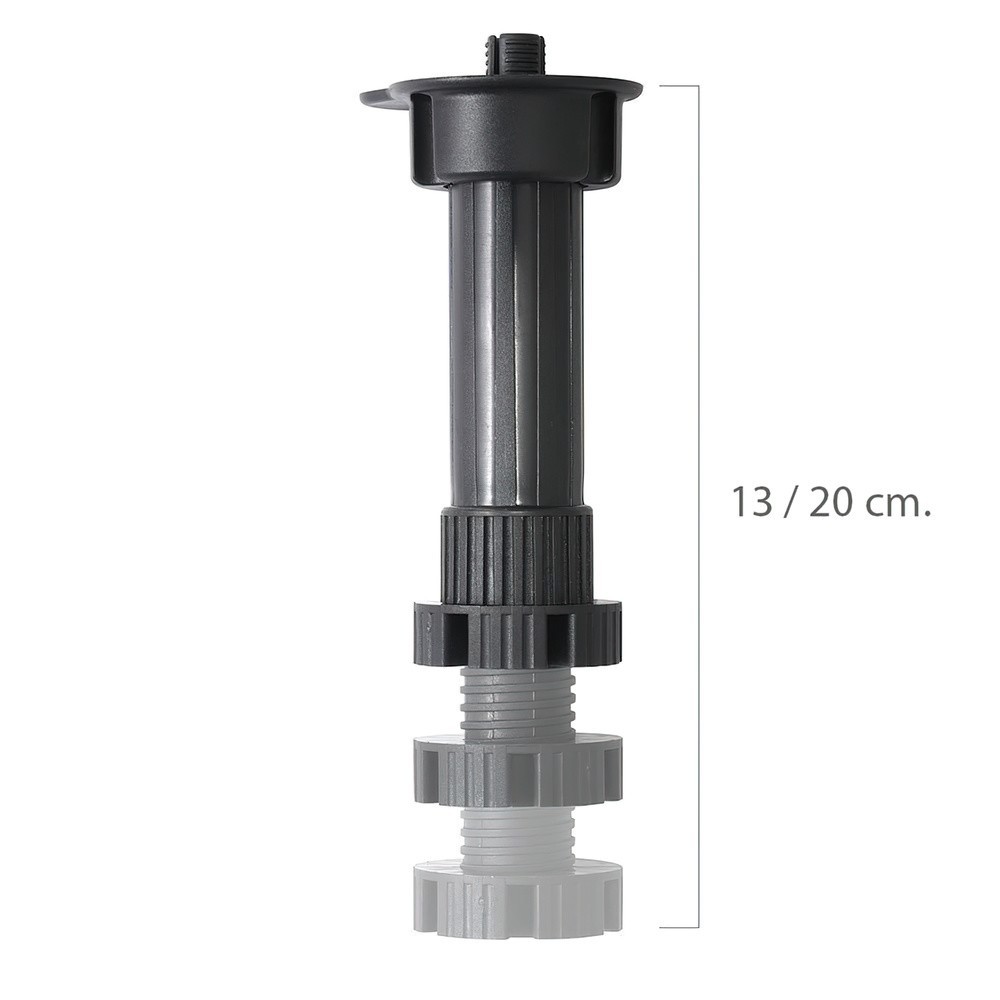 Pata Regulable Desmontable 13 / 20 cm, Negro al por Mayor | Almacén de Ferretería