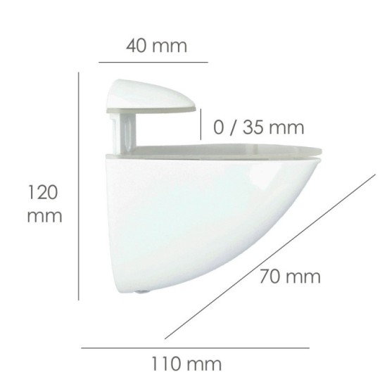Soporte Pelicano Regulable Para Estante 1 / 35 mm, Blanco  (1 Pieza) al por Mayor | Almacén de Ferretería