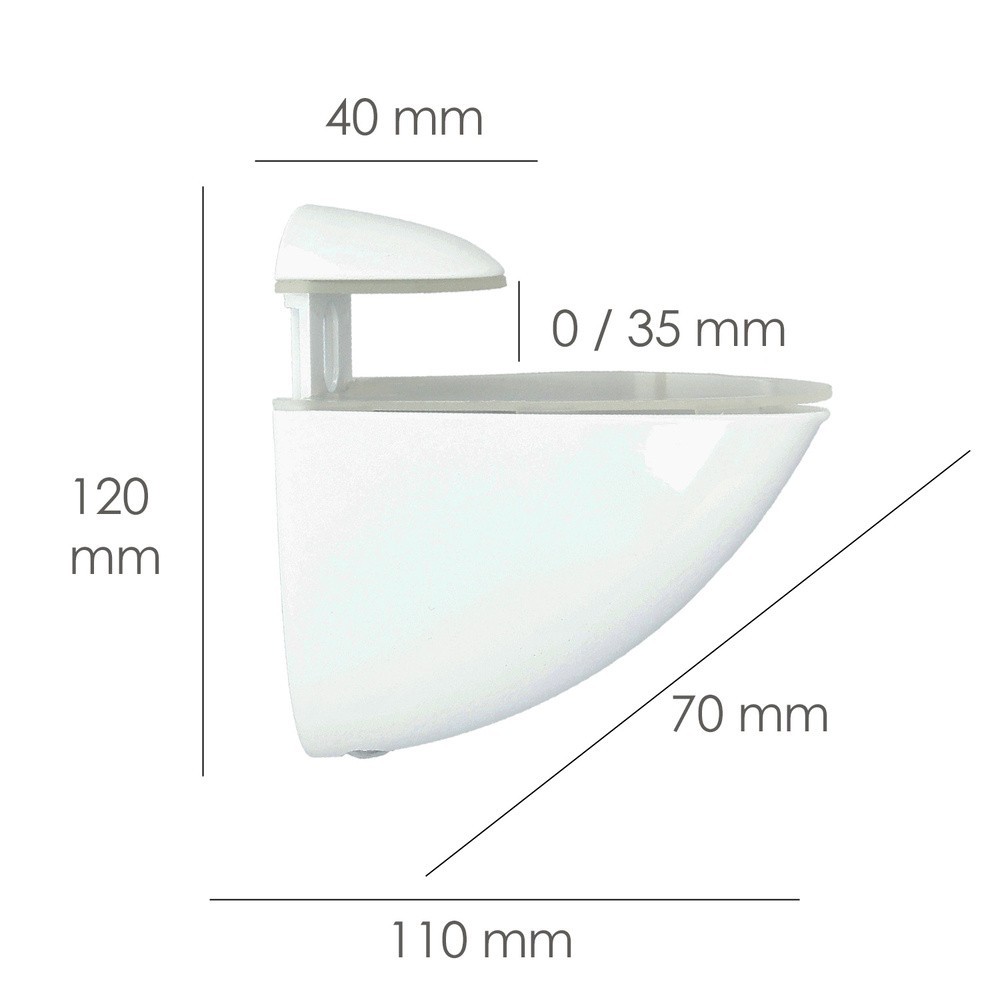 Soporte Pelicano Regulable Para Estante 1 / 35 mm, Blanco  (1 Pieza) al por Mayor | Almacén de Ferretería