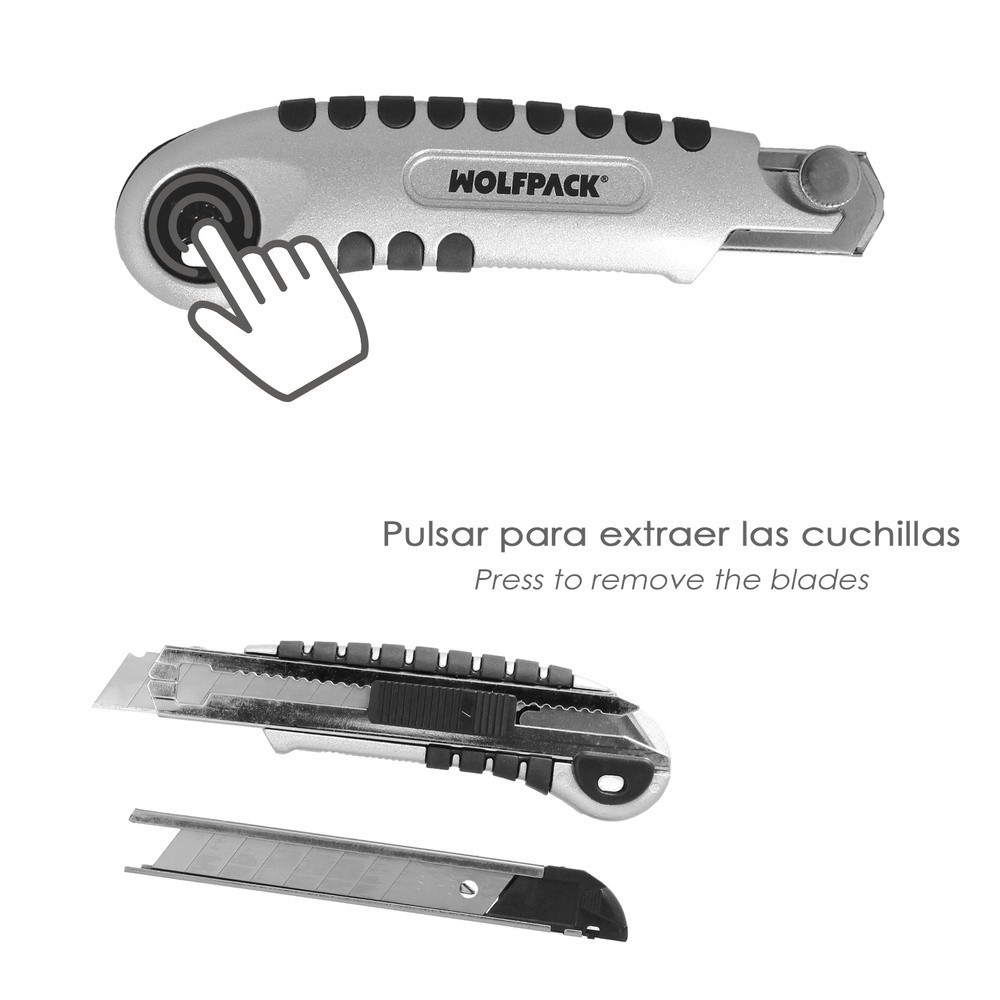 Cutter Aluminio Profesional 18mm Con 5 Hojas Acero Sk5 al por Mayor | Almacén de Ferretería