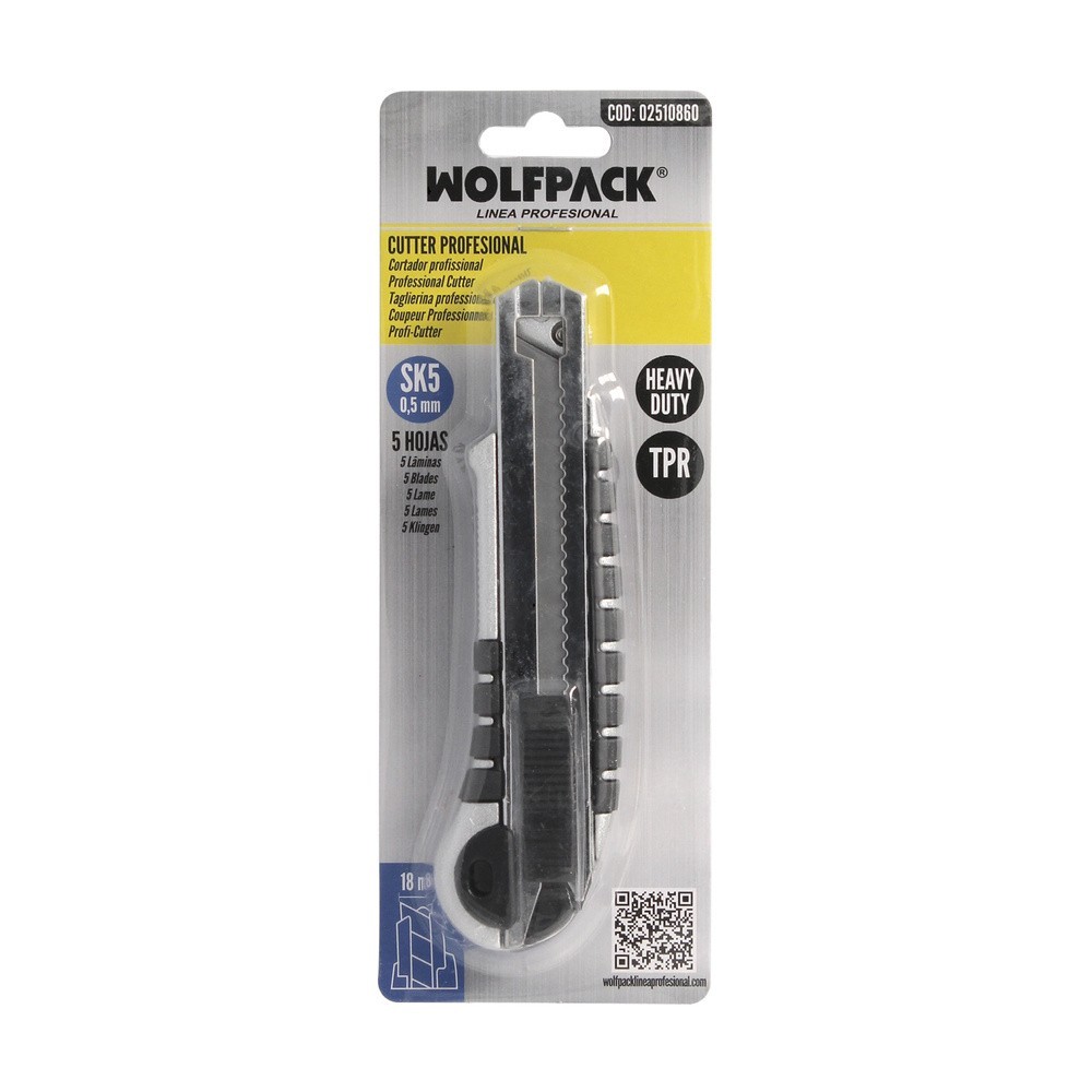 Cutter Aluminio Profesional 18mm Con 5 Hojas Acero Sk5 al por Mayor | Almacén de Ferretería