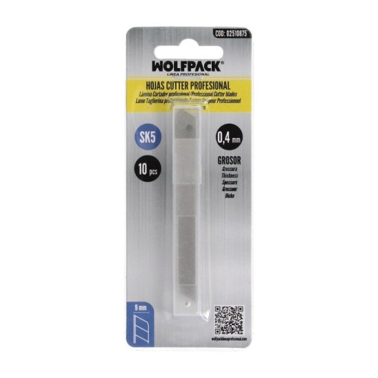 Hoja Cutter 9 mm, (Estuche 10 Piezas) Acero Sk5 al por Mayor | Almacén de Ferretería