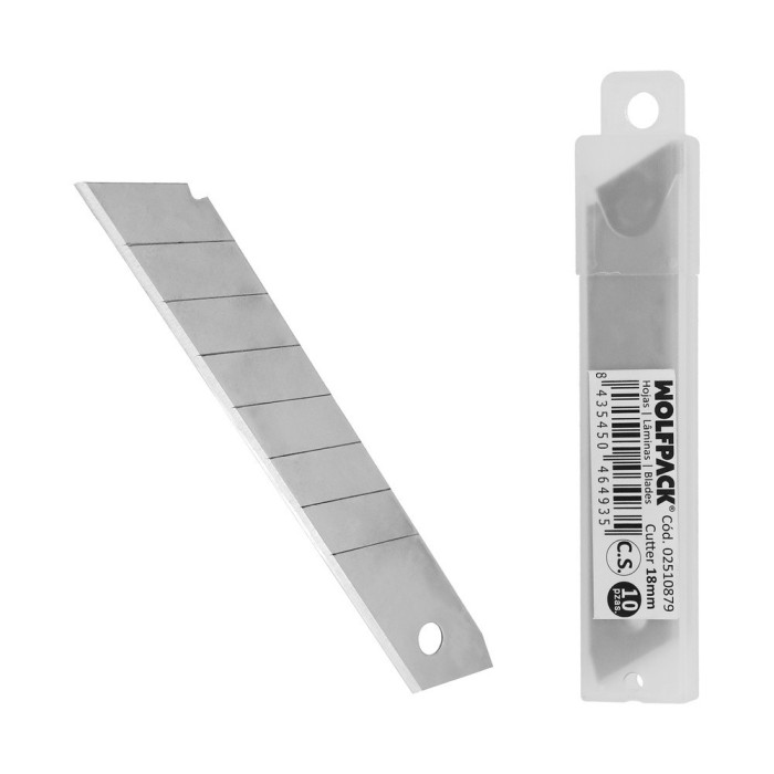 Hoja Cutter 18 mm, (Estuche 10 Piezas) Acero al Carbono, al por Mayor | Almacén de Ferretería