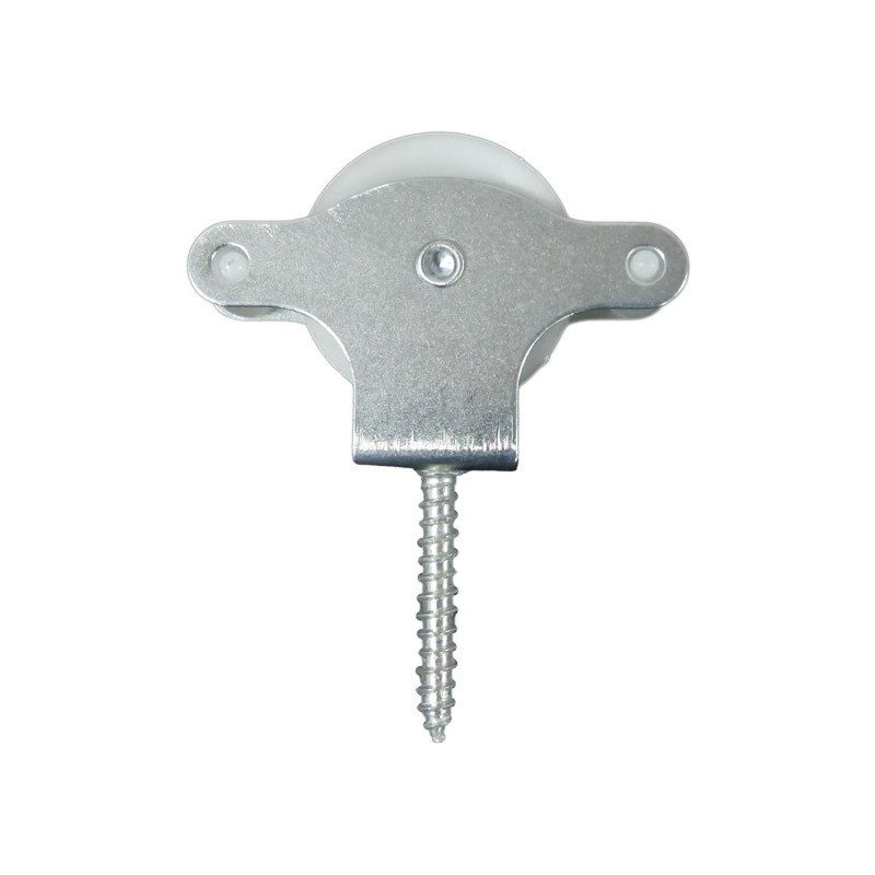 Polea Tendedero Wolfpack Zincado 40 mm, Roldana Plástico con Tirafondo