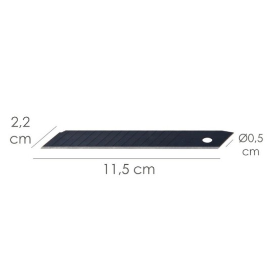 Hoja Cutter 18 mm, (Estuche 10 piezas) Acero SK5 Pavonada al por Mayor | Almacén de Ferretería