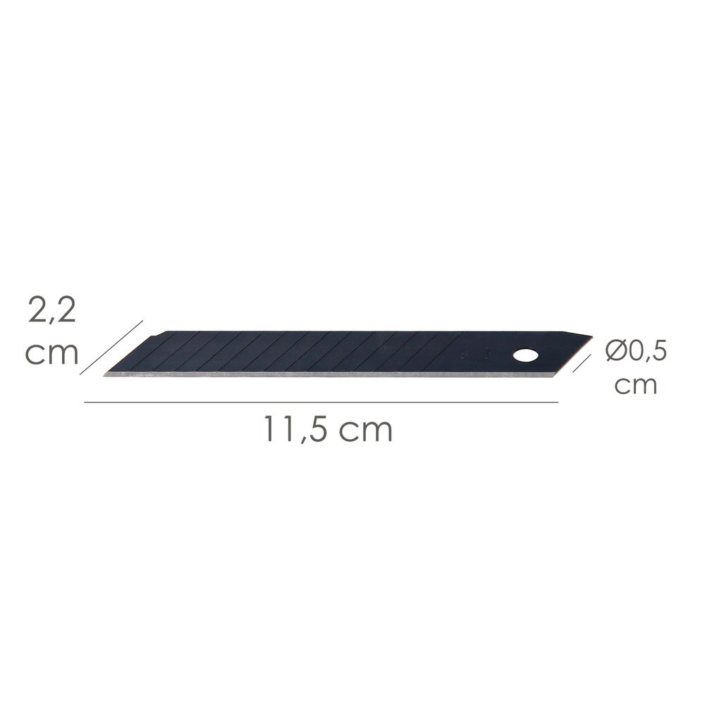 Hoja Cutter 18 mm, (Estuche 10 piezas) Acero SK5 Pavonada al por Mayor | Almacén de Ferretería