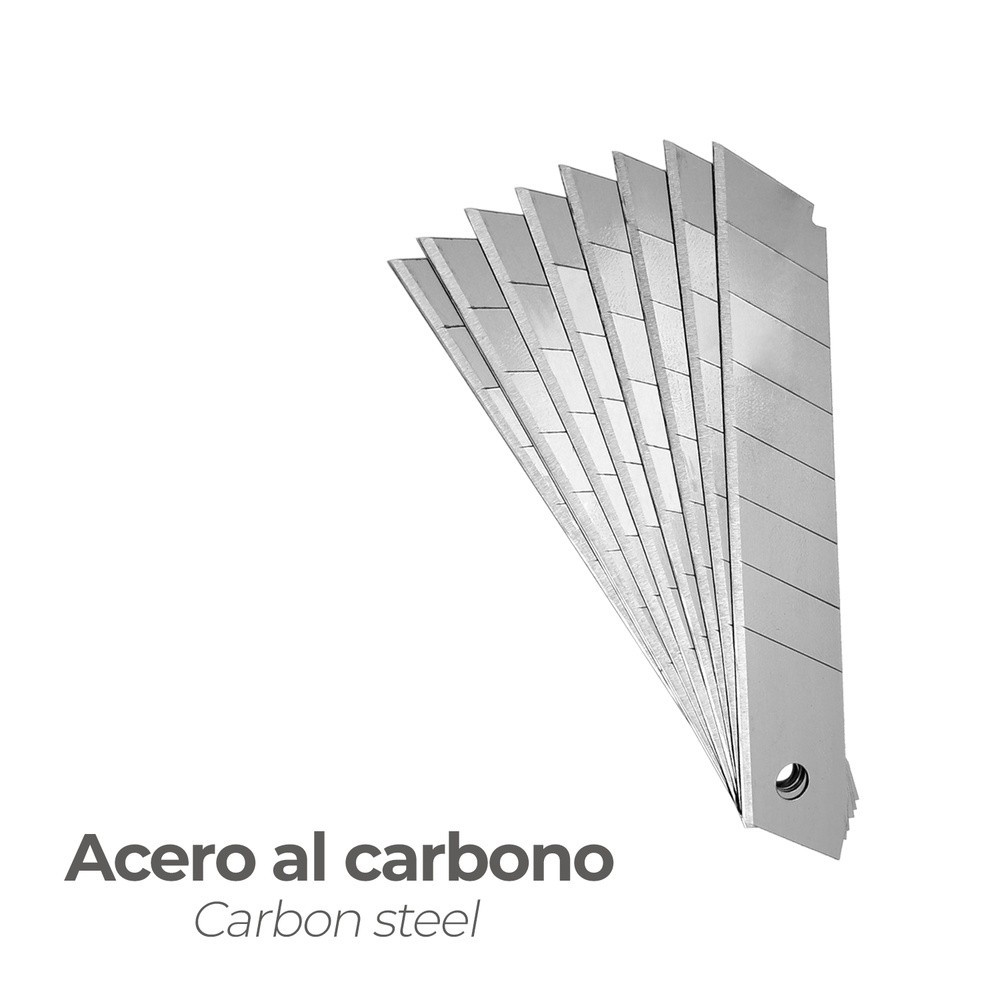 Hoja Cutter 25 mm, (Estuche 10 Piezas) Acero Sk5 al por Mayor | Almacén de Ferretería