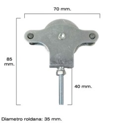 Polea Tendedero Wolfpack Zincado 40 mm, Roldana Metal con Tornillo