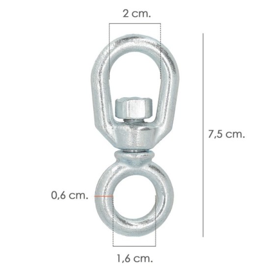 Grillete Giratorio Simple Acero    6mm al por Mayor | Almacén de Ferretería
