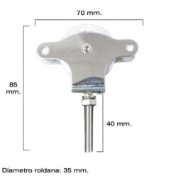 Polea Tendedero Wolfpack Inoxidable 40 mm, / Roldana Metálica Con Tornillo