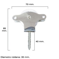 Polea Tendedero Wolfpack Inoxidable 40 mm, / Roldana Metalica Con Tirafondo