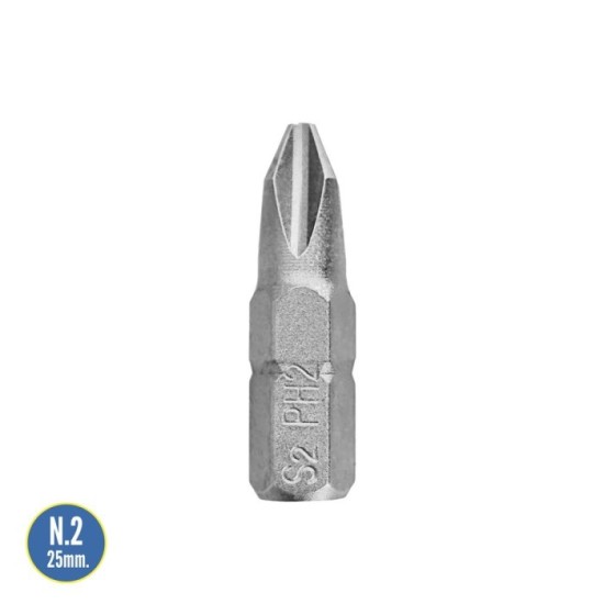 Puntas Destornillador Phillips Nº 2 (50 Piezas), Acero S2 al Cromo Vanadio, Puntas Hexagonales, Destorpuntas, al por Mayor | Alm
