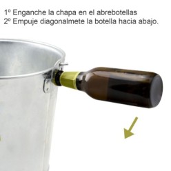 Cubo Zinc Metal Galvanizado Multiusos  6 Litros 26 x 17 x 19 (alt,) cm, con Abre Botellas