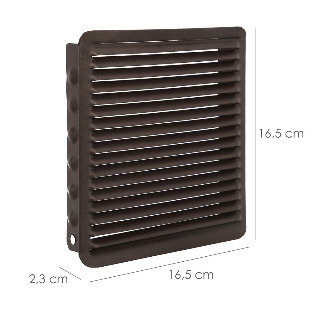 Rejilla Ventilación Empotrar  17x17 cm, Aluminio Marron al por Mayor | Almacén de Ferretería