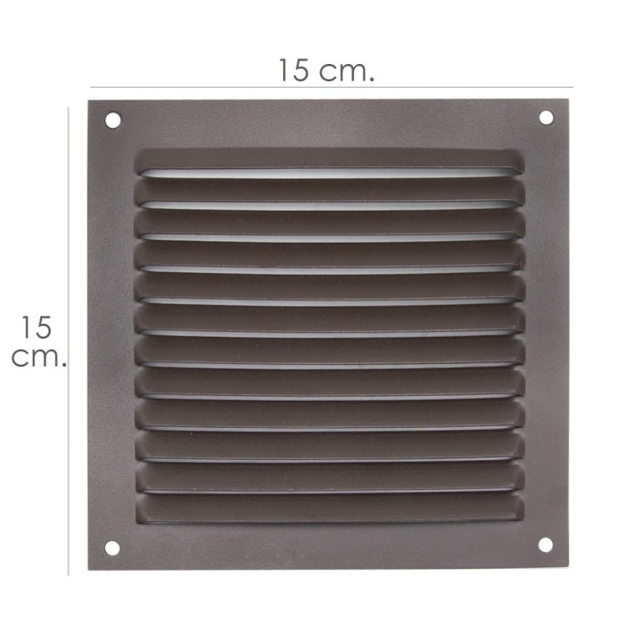 Rejilla Ventilación Atornillar 15x15 cm, Aluminio Color Marrón al por Mayor | Almacén de Ferretería