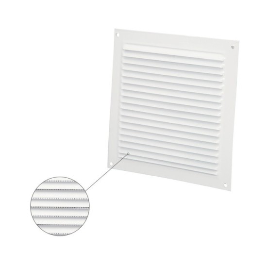 Rejilla Ventilación Aluminio Con Mosquitera Atornillable 175 x 175 mm, Color Blanco al por Mayor | Almacén de Ferretería