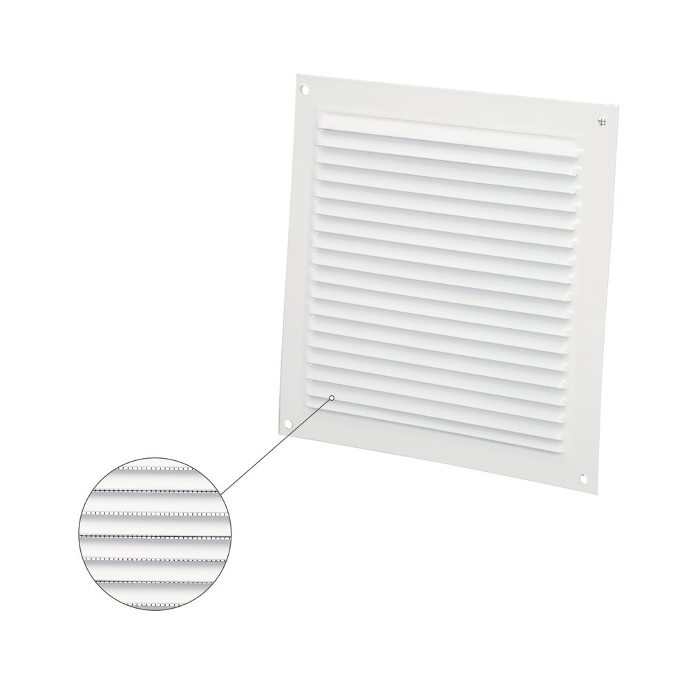 Rejilla Ventilación Aluminio Con Mosquitera Atornillable 175 x 175 mm, Color Blanco al por Mayor | Almacén de Ferretería