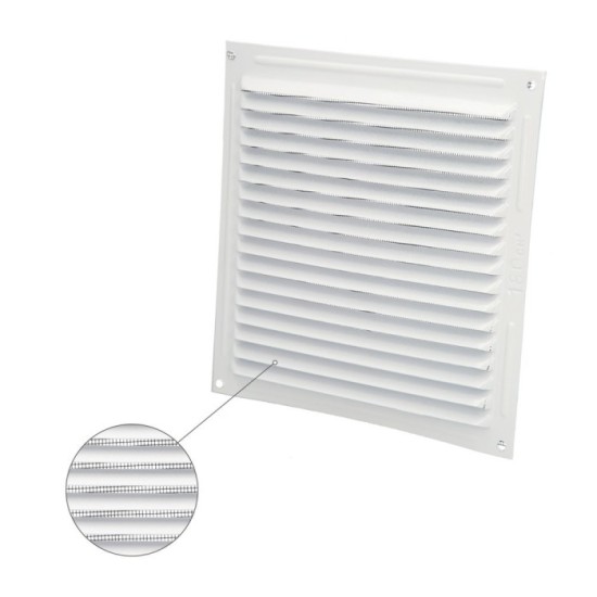 Rejilla Ventilación Aluminio Con Mosquitera Atornillable 200 x 200 mm, Color Blanco al por Mayor | Almacén de Ferretería