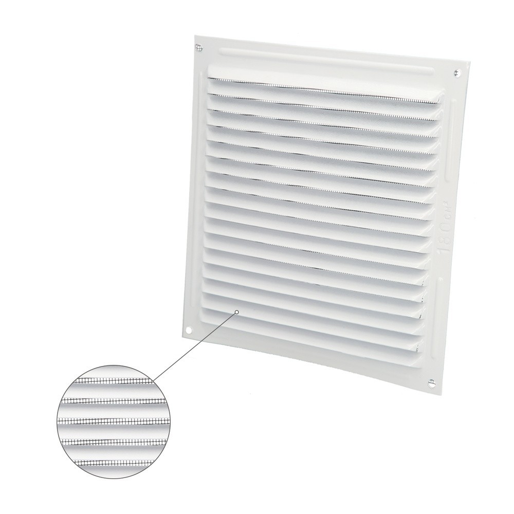 Rejilla Ventilación Aluminio Con Mosquitera Atornillable 200 x 200 mm, Color Blanco al por Mayor | Almacén de Ferretería