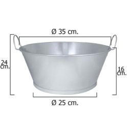 Barreño Galvanizado Baño  14"  35x16 cm, 10 Litros