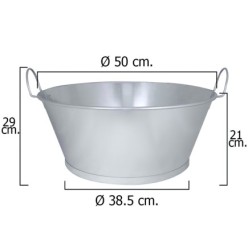Barreño Galvanizado Baño  20"  50x21 cm, 30 Litros