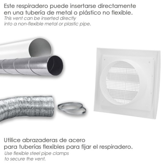 Rejilla De Plastico Con Malla Posterior Y Lamas Movibles 15x15 cm al por Mayor | Almacén de Ferretería