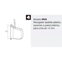 Recogedor Persiana Mini  6 Metros Abatible Cinta 14 mm,